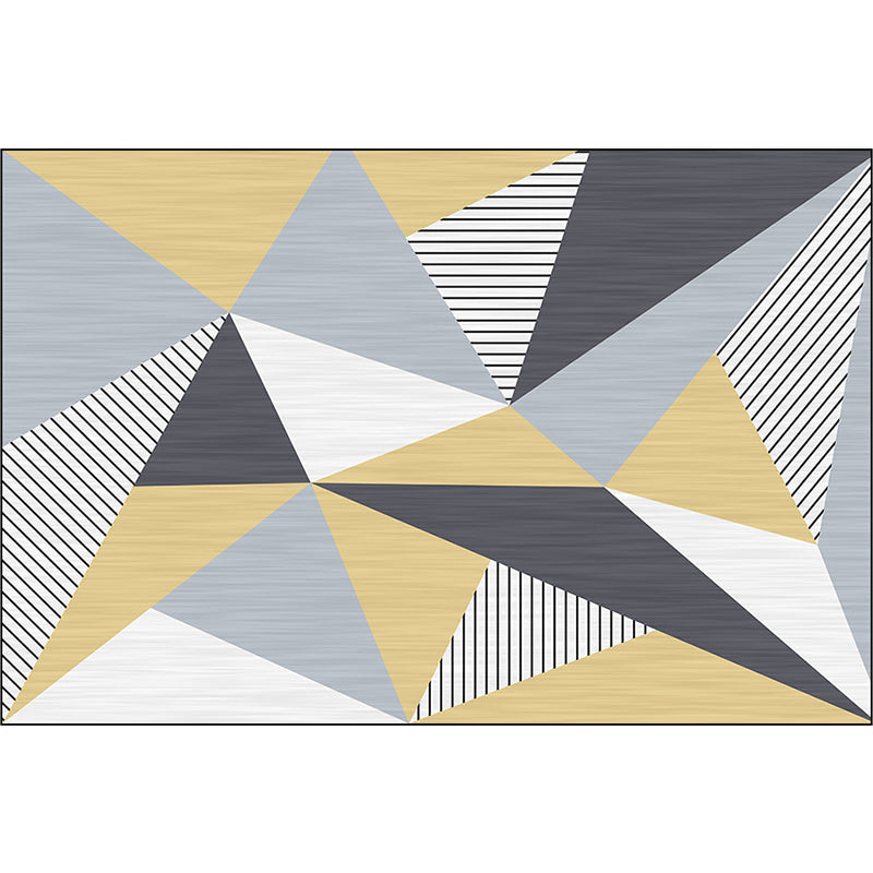Colorful Bedroom Rug Modern Color Block Triangle Stripe Pattern Area Rug Polyester Machine Washable Rug | Bowlift