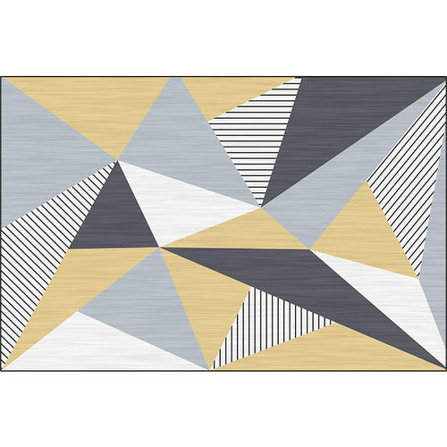Colorful Bedroom Rug Modern Color Block Triangle Stripe Pattern Area Rug Polyester Machine Washable Rug | Bowlift