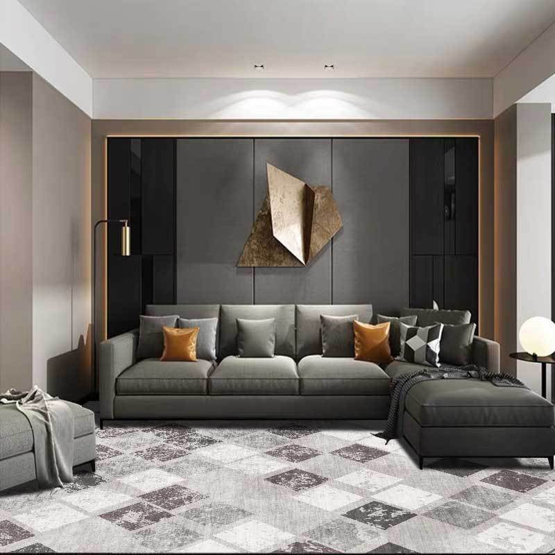 Unique geometric patterned rug Gray Casual rug Polyester washable non-slip backing rug for the living room | Bowlift
