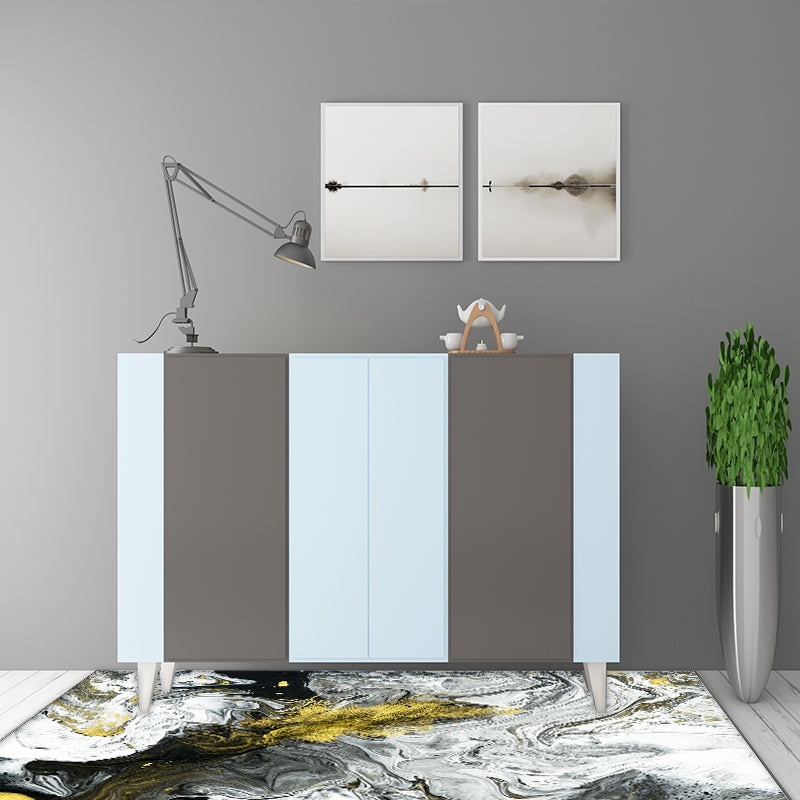 White Bedroom Rug Modern Abstract Oil Painting Pattern Rug Polyester Washable Rug | Bowlift