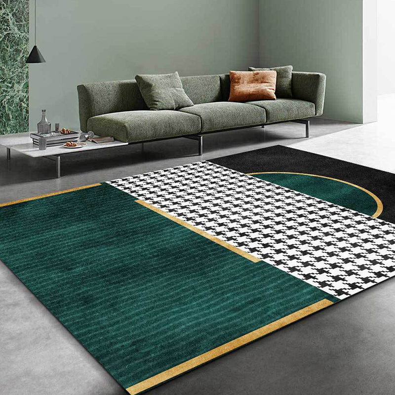 Modern living room rug Multicolored cube pattern rug Polyester non-slip backing washable rug | Bowlift