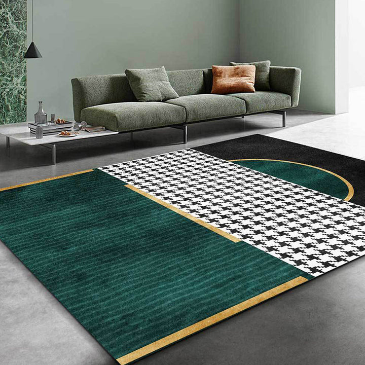 Modern living room rug Multicolored cube pattern rug Polyester non-slip backing washable rug | Bowlift