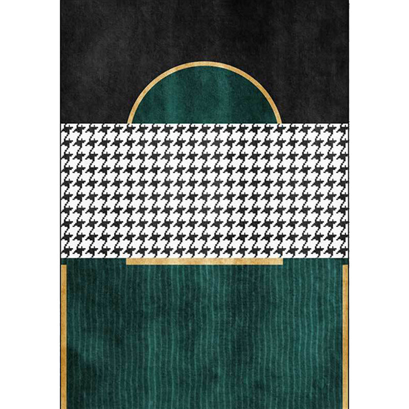 Modern living room rug Multicolored cube pattern rug Polyester non-slip backing washable rug | Bowlift