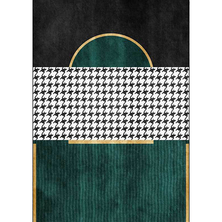 Modern living room rug Multicolored cube pattern rug Polyester non-slip backing washable rug | Bowlift
