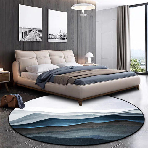 Colorful Bedroom Carpet Modern Abstract Mountain Pattern Area Rug Polyester Pet-Friendly Washable Rug | Bowlift