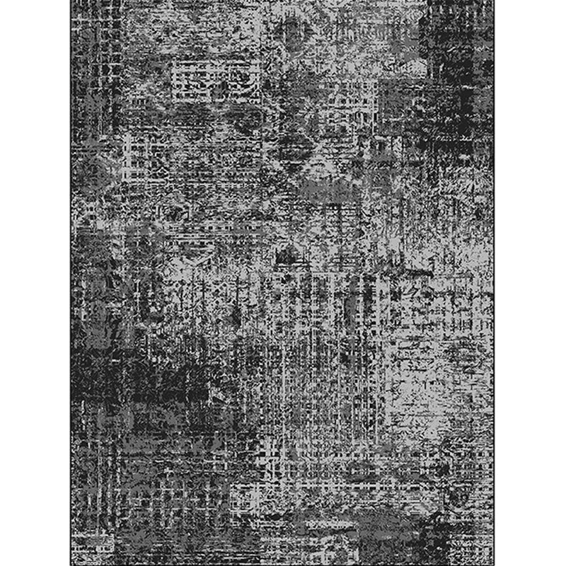Black bedroom rug modern abstract pattern rug polyester dirt-repellent machine washable rug | Bowlift