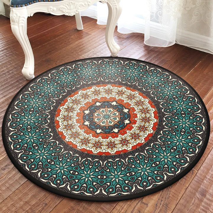 Oriental Moroccan carpet in blue floral pattern carpet polyester pet-friendly carpet for home decoration | Bowlift