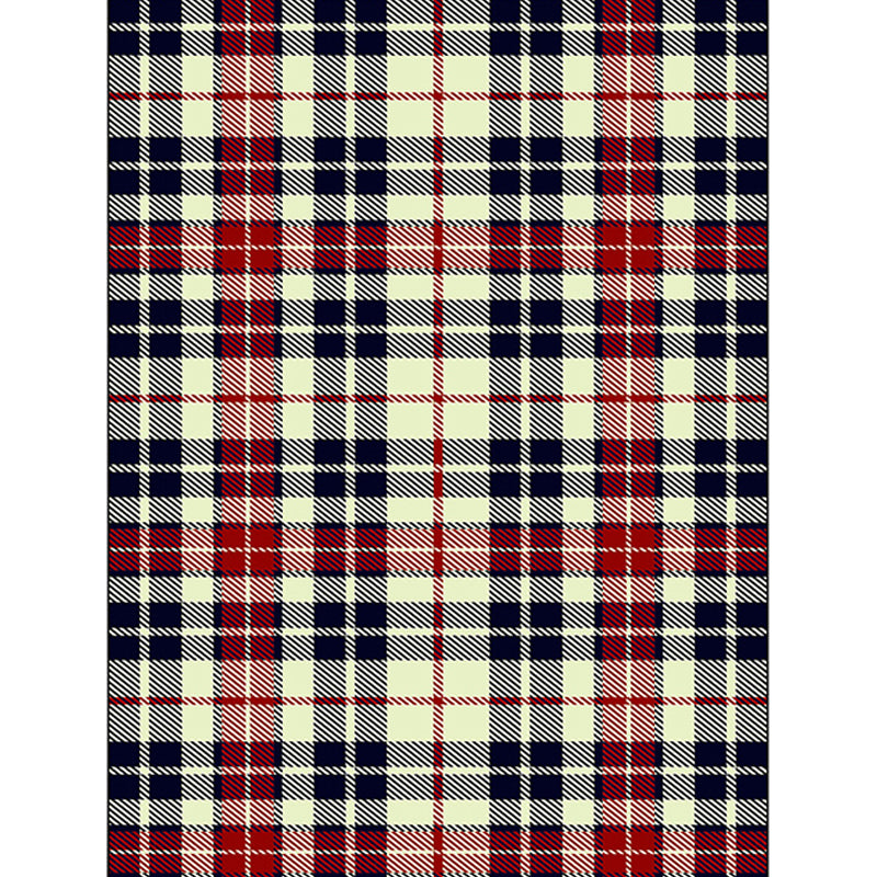 Minimalist modern rug in yellow check pattern rug polyester non-slip backing rug for home decor | Bowlift