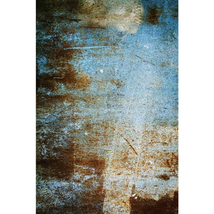 Simple modern rug in blue abstract rust pattern rug polyester machine washable rug for home decor | Bowlift