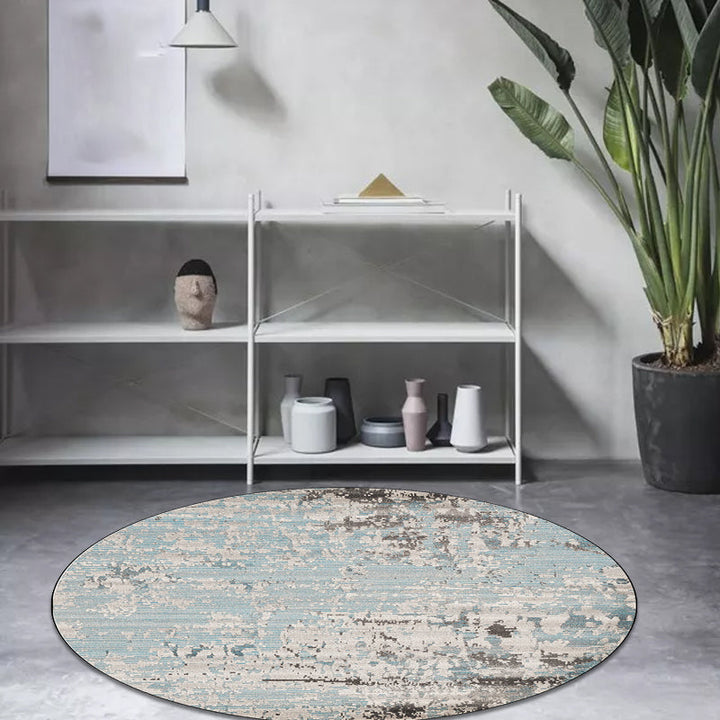 Blue Bedroom Rug Modern Abstract Striped Pattern Rug Polyester Non-Slip Back Machine Washable Rug | Bowlift