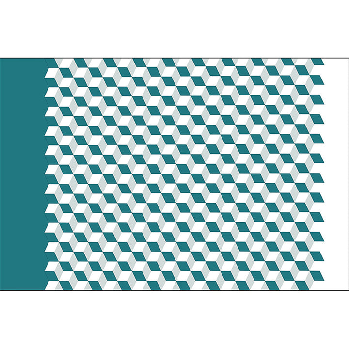 Modern living room rug Multicolored cube pattern rug Polyester non-slip backing washable rug | Bowlift