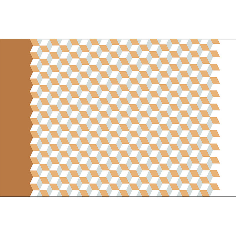 Modern living room rug Multicolored cube pattern rug Polyester non-slip backing washable rug | Bowlift
