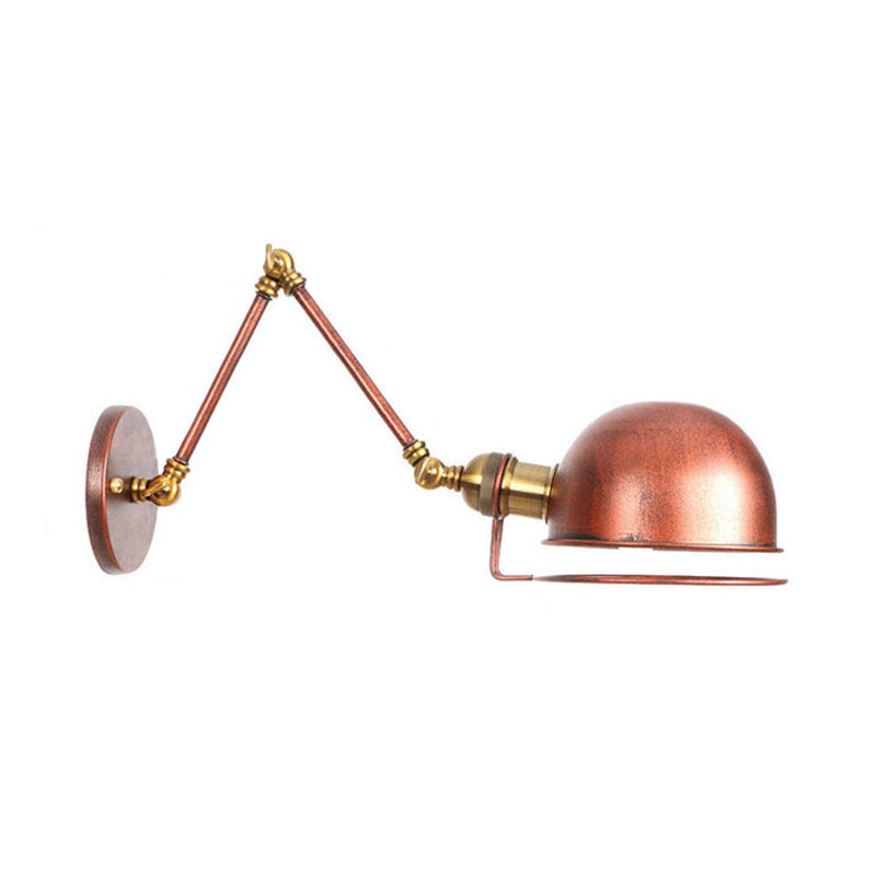 BowLift | 1 Light Swing Arm Wall Lighting Vintage Style Brass/Copper Metal Wall Mount Light with Bowl Shade