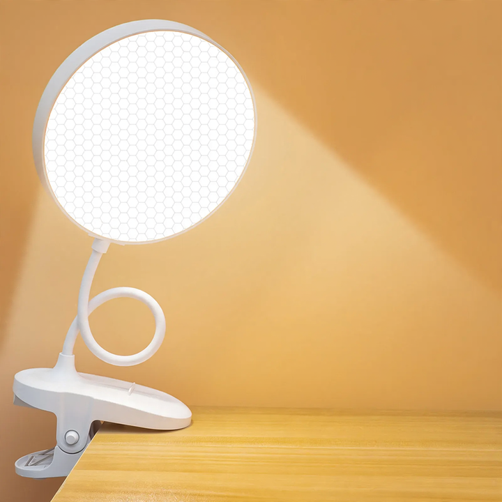 LED clamp lamp for desk and bed, eye-friendly