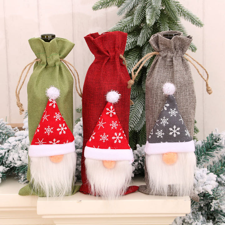 Decorative Holiday Wine Bottle Cover Bowlift
