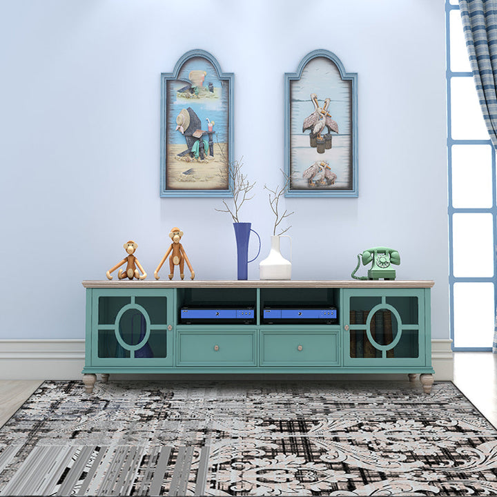 BowLift | Shabby Chic Paisley Pattern Carpet Gray Polyester Carpet Machine Washable Non-Slip Back Carpet for Living Room