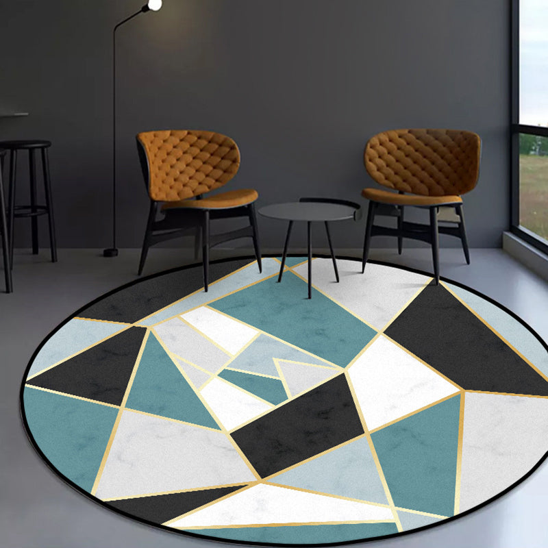Minimalist modern rug in gray geometric irregular shape pattern rug polyester non-slip rug for home decoration | Bowlift