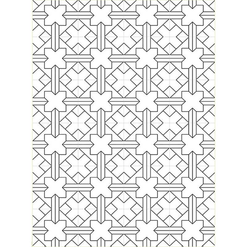 Simply modern rug in white geometric cross square pattern rug polyester pet-friendly rug for home decor | Bowlift
