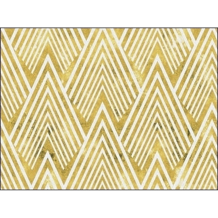 BowLift | Gold Bedroom Rug Novelty Geometric Mountain Stripe Pattern Area Rug Polyester Pet-Friendly Washable Rug