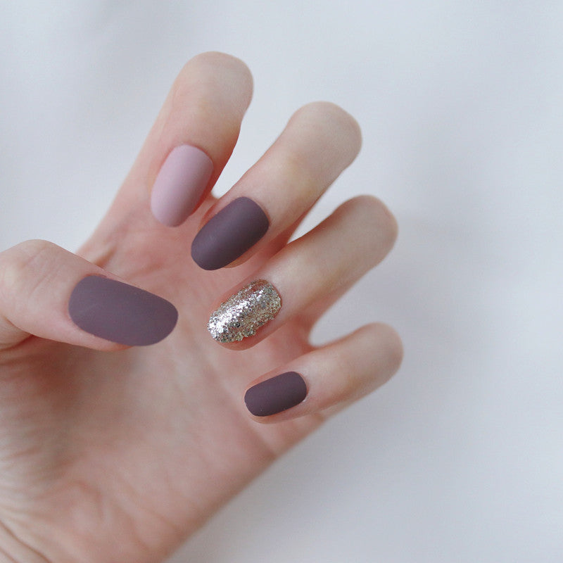 Matte and Glitter Press-On Nail Set