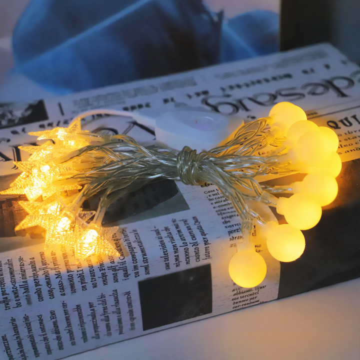 LED string lights with remote control, rechargeable
