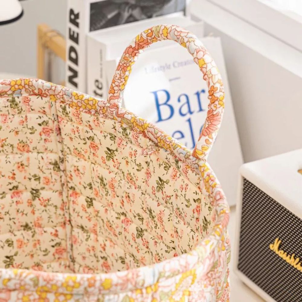 BowLift | Floral Canvas Storage Basket for Home Organization