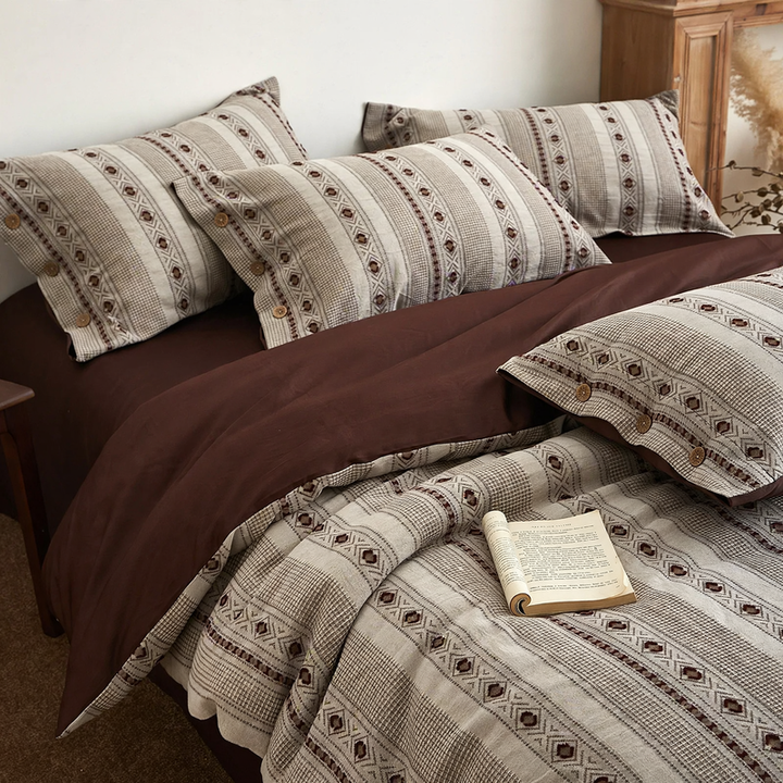 Pure cotton bedding set, high density, Wabi-Sabi style