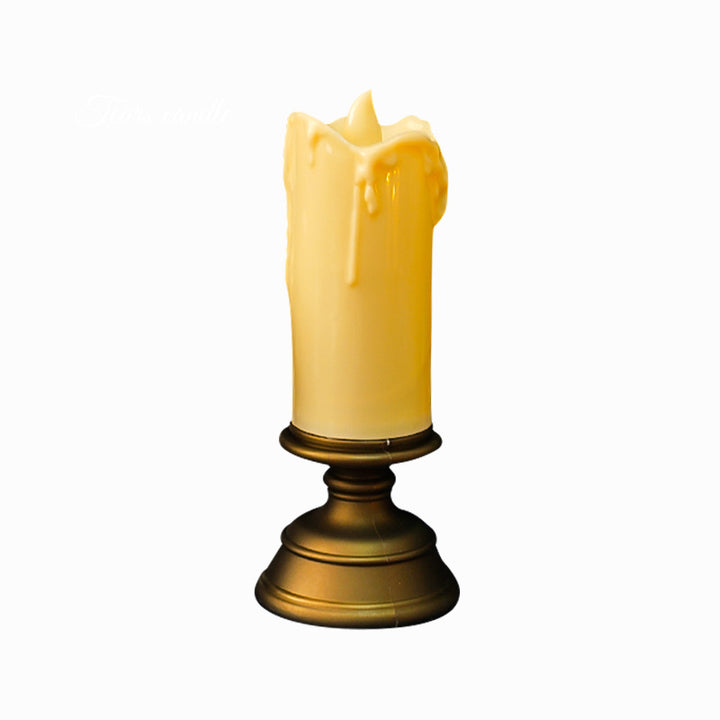 LED candle with drip effect in vintage style