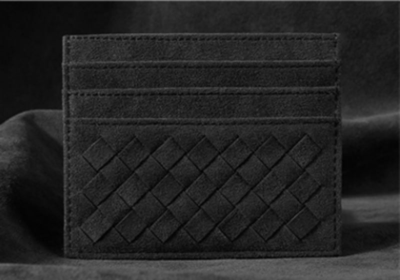 BowLift | Large Capacity Slim Woven Suede Card Holder, for Shopping, Travelling, Jogging or Working
