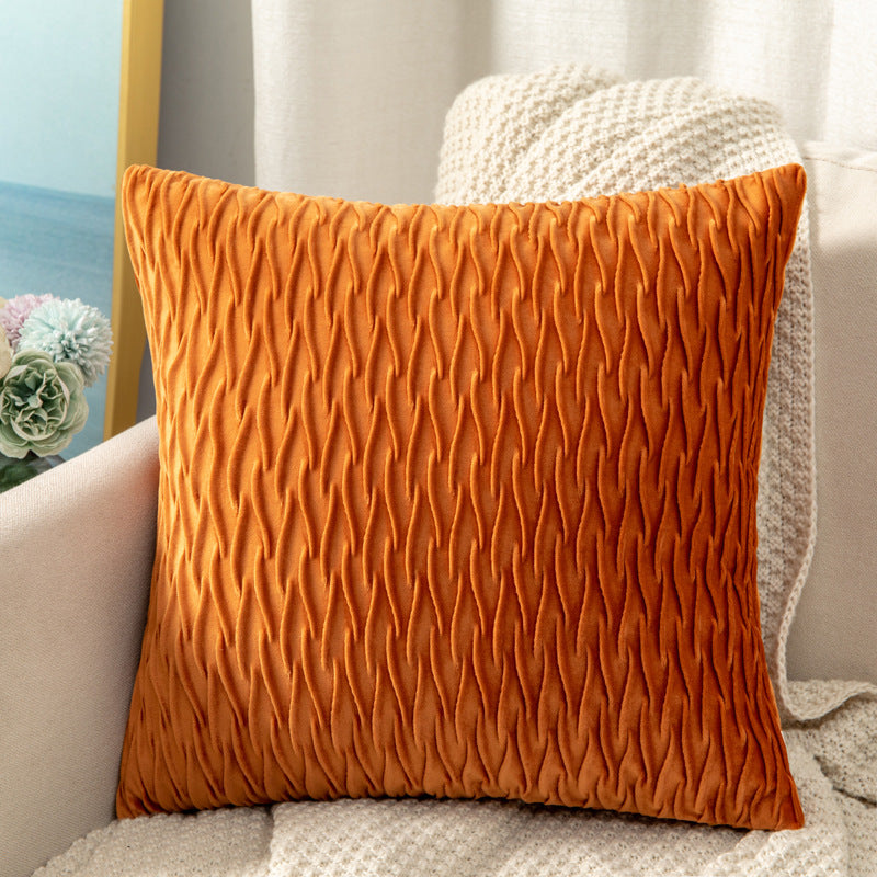Velvet Ruched Square Throw Pillow Cushion Bowlift