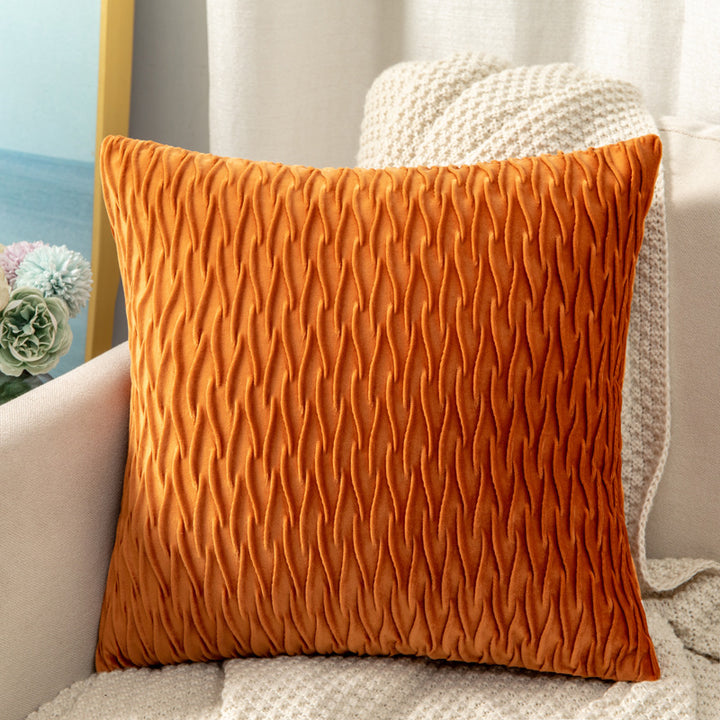 Velvet Ruched Square Throw Pillow Cushion Bowlift