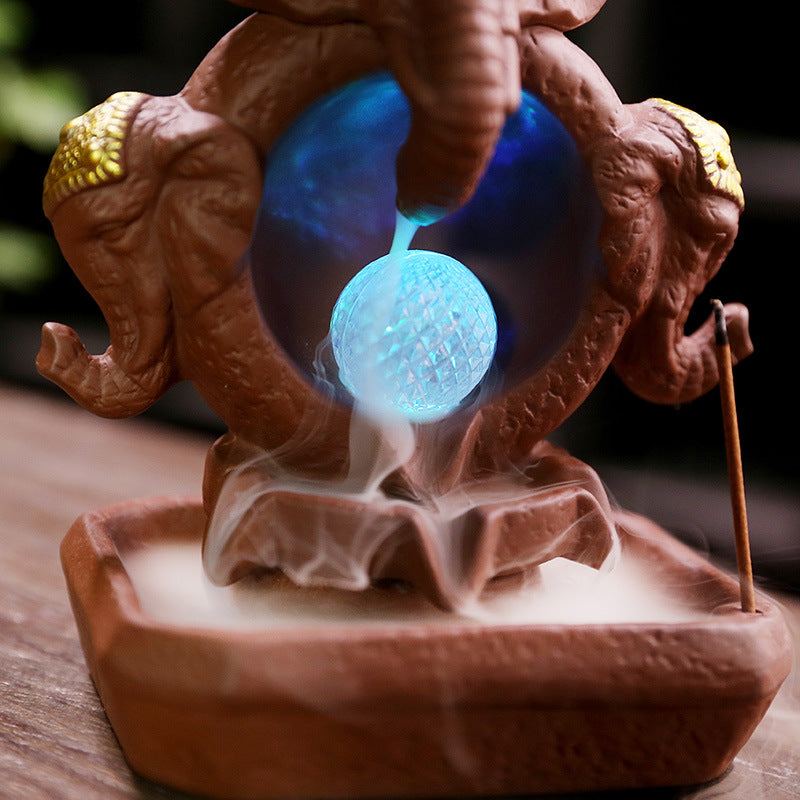 Decorative Elephant-Themed Incense Holder