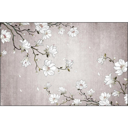 BowLift | Light Red Oriental Carpet Polyester Floral Element Carpet Washable Non-Slip Back Carpet for Living Room