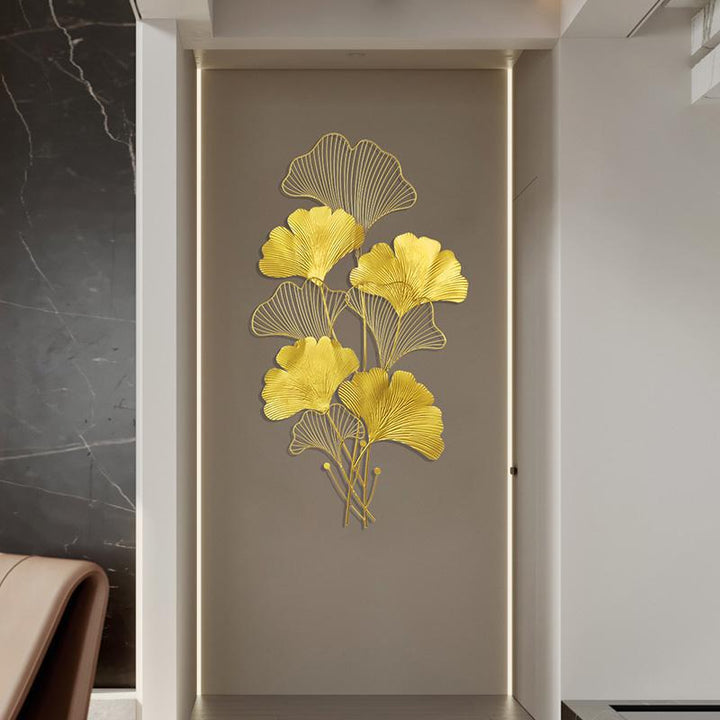 Elegant Ginkgo Leaf Wall Art Sculpture Bowlift 1789208481