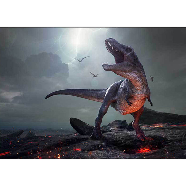 Nordic Dinosaur Pattern Rug Gray Polyester Rug Machine Washable Non-Slip Rug for the Bedroom | Bowlift