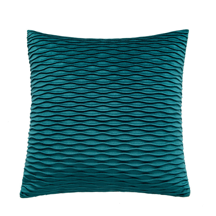 Velvet Ruched Square Throw Pillow Cushion Bowlift