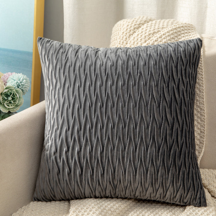 Velvet Ruched Square Throw Pillow Cushion Bowlift