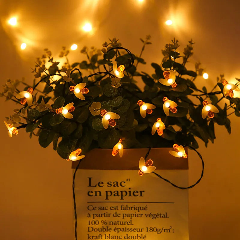 BowLift | Solar String Lights Bee – LED Decorative Lights for Garden & Terrace, Outdoor Lighting with Bee Design