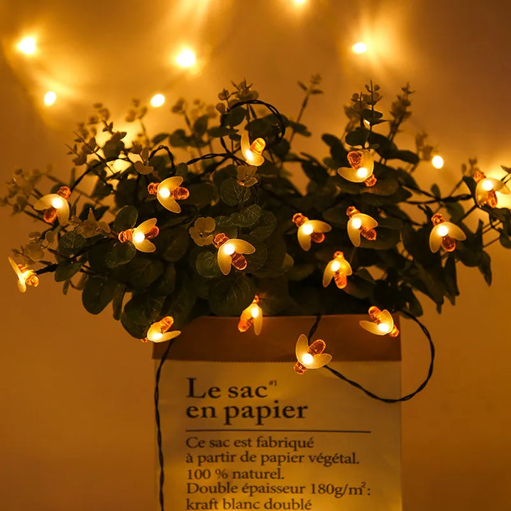 BowLift | Solar String Lights Bee – LED Decorative Lights for Garden & Terrace, Outdoor Lighting with Bee Design
