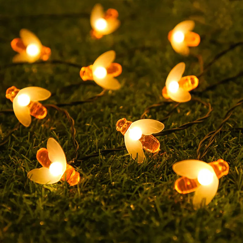 BowLift | Solar String Lights Bee – LED Decorative Lights for Garden & Terrace, Outdoor Lighting with Bee Design