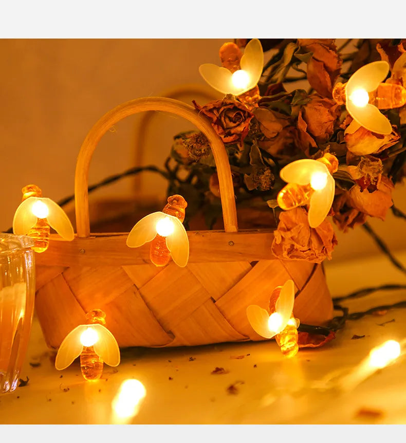 BowLift | Solar String Lights Bee – LED Decorative Lights for Garden & Terrace, Outdoor Lighting with Bee Design