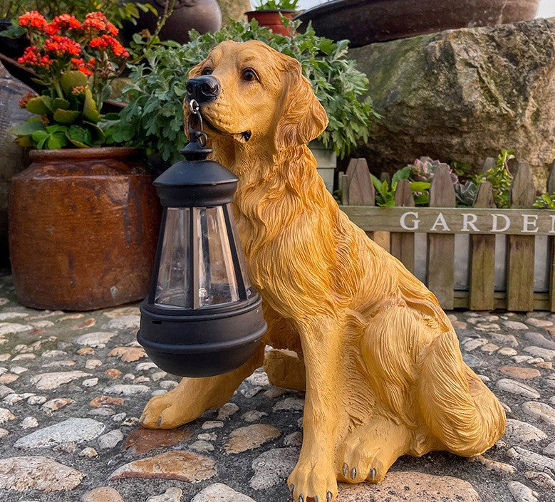 BowLift | Solar Powered Dog Statue with LED Lighting - LumiPup