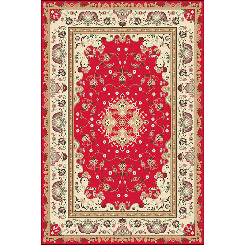 BowLift | Multicolored bedroom rug Moroccan medallion floral pattern rug made of polyester pet-friendly rug