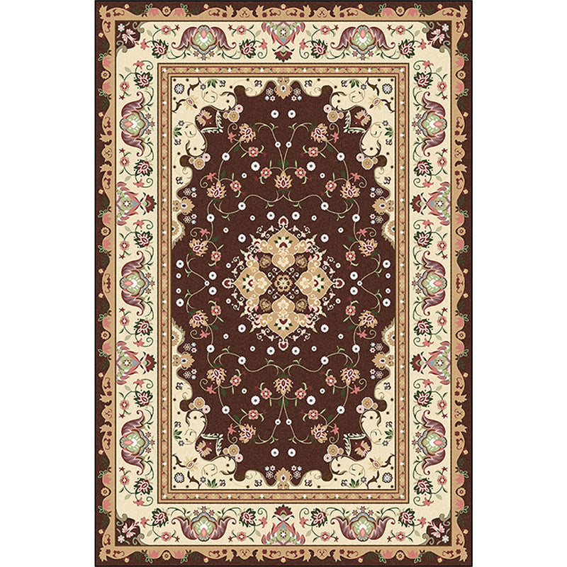 BowLift | Multicolored bedroom rug Moroccan medallion floral pattern rug made of polyester pet-friendly rug