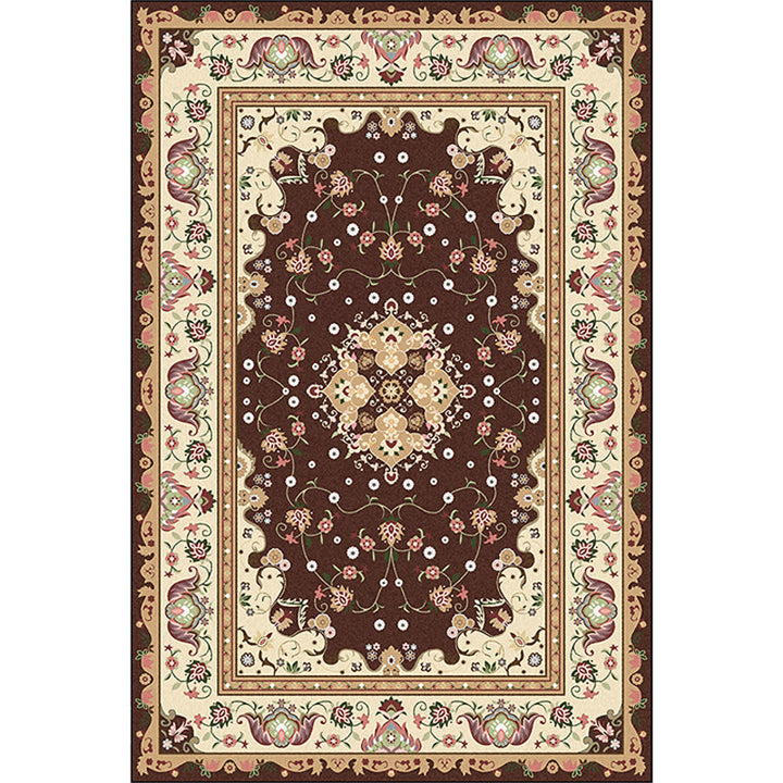 BowLift | Multicolored bedroom rug Moroccan medallion floral pattern rug made of polyester pet-friendly rug