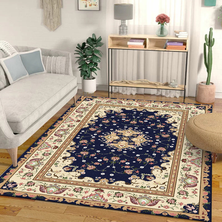 BowLift | Multicolored bedroom rug Moroccan medallion floral pattern rug made of polyester pet-friendly rug