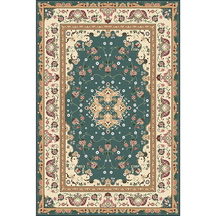 BowLift | Multicolored bedroom rug Moroccan medallion floral pattern rug made of polyester pet-friendly rug