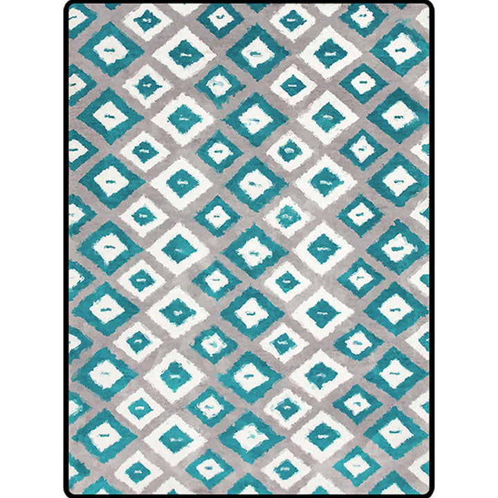 BowLift | Blue and Gray Bedroom Rug Novelty Geometric Diamond Pattern Area Rug Polyester Pet-Friendly Rug