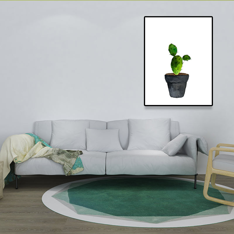 BowLift | Green Pot Cactus Wall Art Decor Plant Tropical Texture Canvas Print for Home