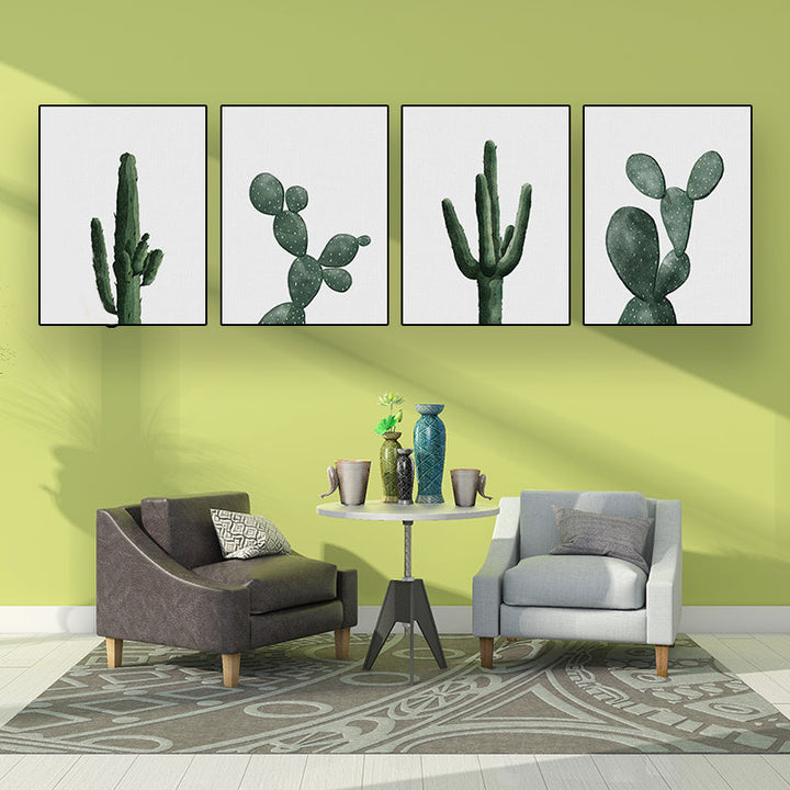 BowLift | Tropical Plant Cactus Wall Decoration Green Texture Surface Canvas Print for Living Room